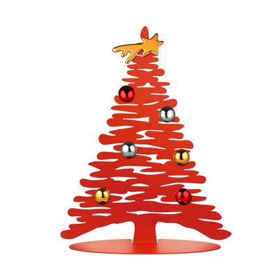 ALESSI Alessi-Bark for Christmas Decorazione natalizia in acciaio colorato e resina, rosso con magneti in p